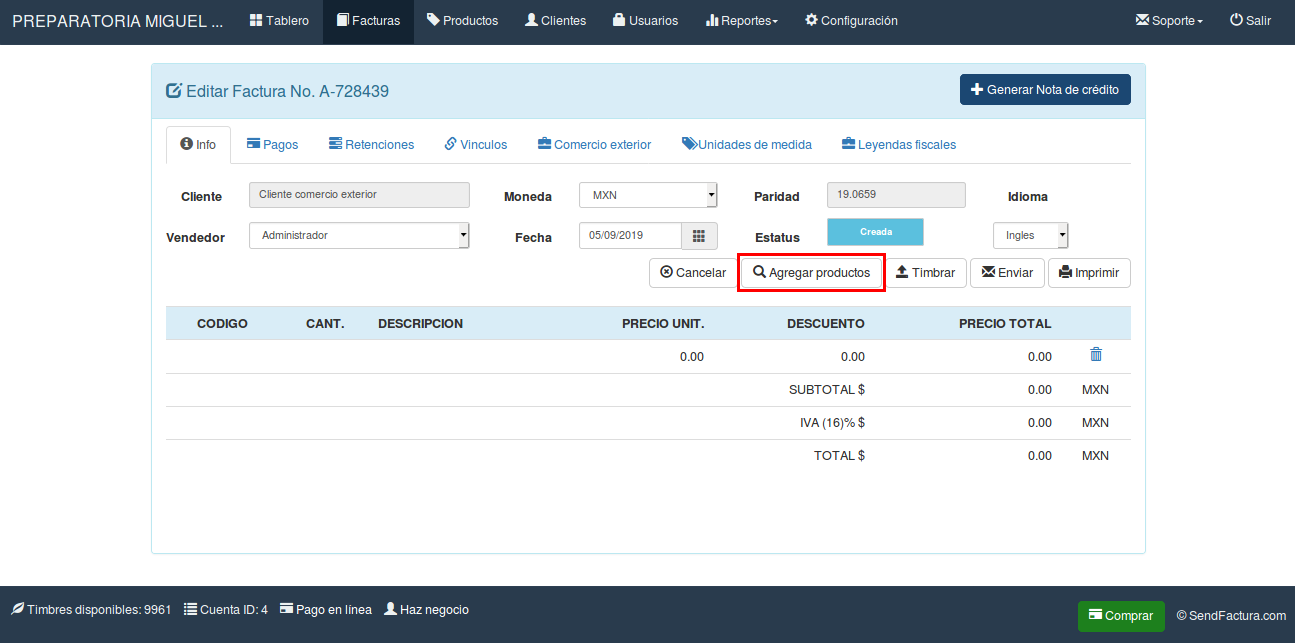 Factura CFDI 3.3 con Complemento de Comercio Exterior 1.1 Factura CFDI 3.3 con Complemento de Comercio Exterior 1.1