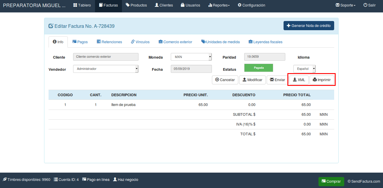 Factura CFDI 3.3 con Complemento de Comercio Exterior 1.1 Factura CFDI 3.3 con Complemento de Comercio Exterior 1.1