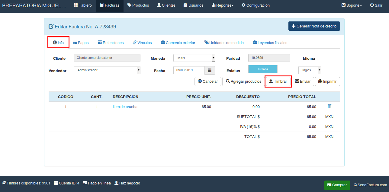 Factura CFDI 3.3 con Complemento de Comercio Exterior 1.1
